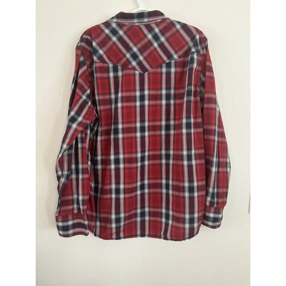 Urban Pipeline Mens XL Shirt Flannel Button Red Blue Plaid - Picture 5 of 7